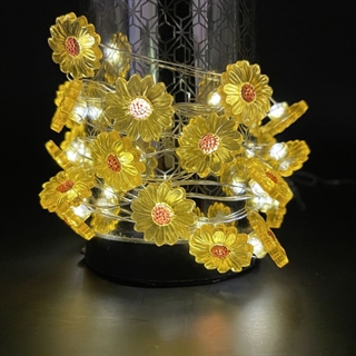 Solcelle lyskæde med solsikker - 5 M 30 lys